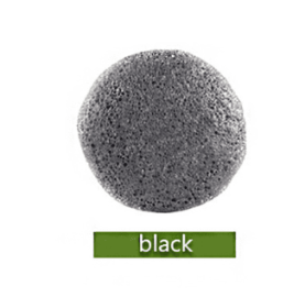 Natural Round Shap Konjac Sponge Face Cleaning Sponge (Color: black)