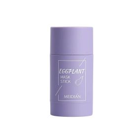 Green Tea Cleansing Solid Mask Purifying Clay Stick Mask Oil Control Anti-Acne Eggplant Skin Care Whitening Care Face TSLM1 (Color: purple)