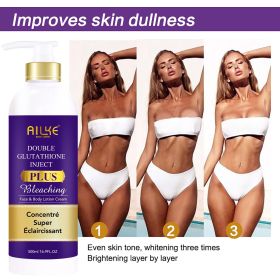 AILKE Double Glutathione Serum and Body Lotion, Whitening, Dark Spot Remover, Even Skin Tone, Anti Aging, Fine Lines & Wrinkles (NET WT: Lotion)