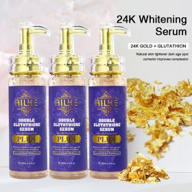 AILKE Double Glutathione Serum and Body Lotion, Whitening, Dark Spot Remover, Even Skin Tone, Anti Aging, Fine Lines & Wrinkles (NET WT: 3pack Serum)