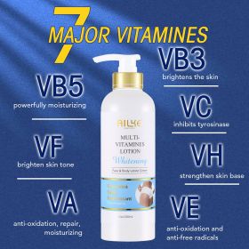AILKE Brightening Moisturizing Whitening Body Lotion, Suitable For Black & Dark And Brown Skin Care Large Bottle With Pump 500ML (Color: Vitamin Body Lotion)