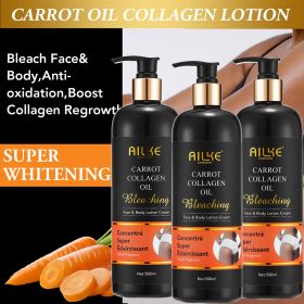 AILKE Brightening Moisturizing Whitening Body Lotion, Suitable For Black & Dark And Brown Skin Care Large Bottle With Pump 500ML (Color: 3 collagen Lotion)