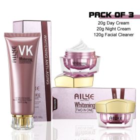 AILKE Lightening, Dark Spot Correcting Face Cream, Glowing, Hydrating, For Black, Dark Skin, Skin Barrier Repair Moisturizer (Color: Cream and Cleanser)